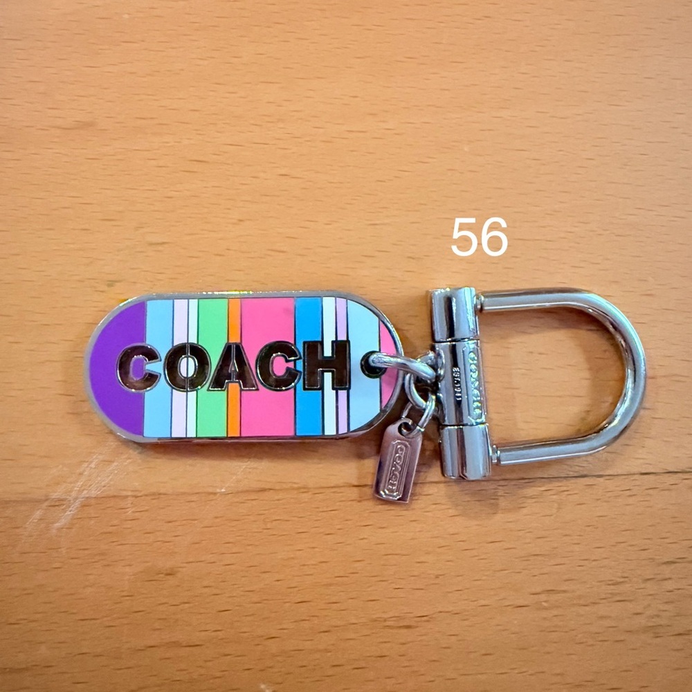Coach Legacy Enamel Silver/Multicolor Keychain. (56)